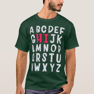 Camiseta Engraçado Pré K Jardim De Infância Oi Alfabet De V