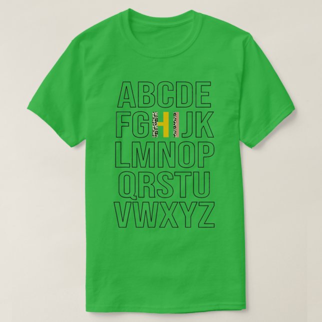 Camiseta Engraçado Pré K Jardim De Infância Oi Alfabet De V (Frente do Design)
