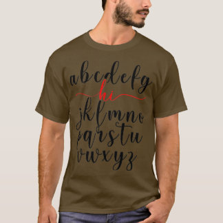 Camiseta Engraçado Pré K Jardim De Infância Oi Alfabet De V