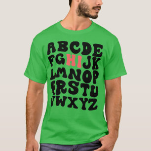Camiseta Engraçado Pré K Jardim De Infância Oi Alfabet De V