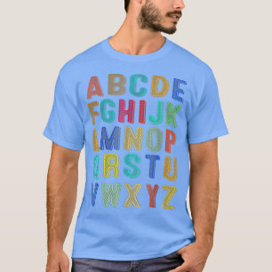 Camiseta Engraçado Pré K Jardim De Infância Oi Alfabet De V