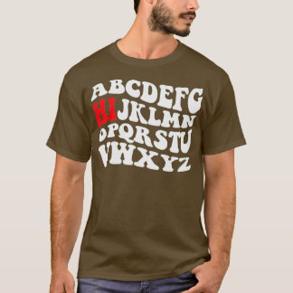 Camiseta Engraçado Pré K Jardim De Infância Oi Alfabet De V