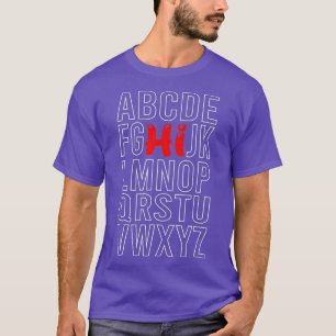 Camiseta Engraçado Pré K Jardim De Infância Oi Alfabet De V