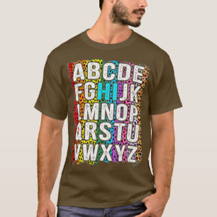 Camiseta Engraçado Pré K Jardim De Infância Oi Alfabet De V
