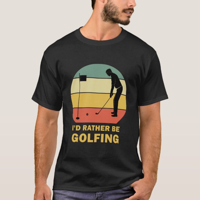 Camiseta Engraçado, Preferencialmente De Golfe Cotação Golf (Frente)