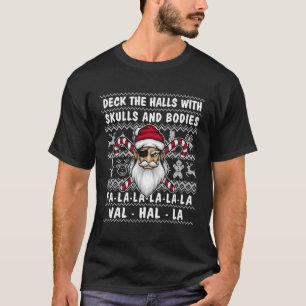 Camiseta Engraçado Pregado De Natal Os Halls Com Cascos