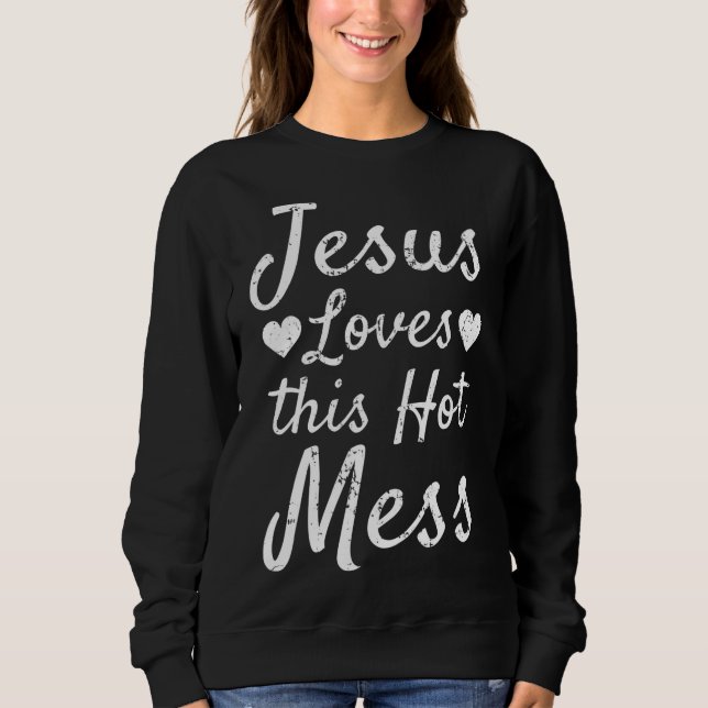 Camiseta Engraçado Presente Cristão para Mulheres Jesus ama (Frente)