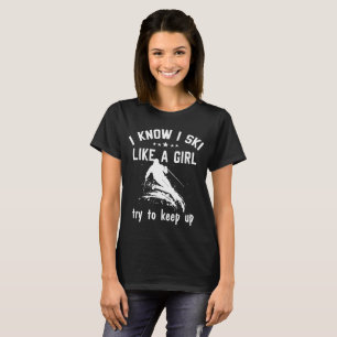 Camiseta Engraçado Presente De Esqui, Sei Que Esqui Como U