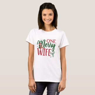 Camiseta Engraçado Presente de Natal Uma Feliz Esposa Camis