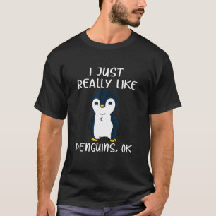 Camiseta Engraçado Presente De Pinguim Eu Gosto Muito De P