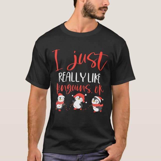 Camiseta Engraçado Presente De Pinguim Eu Gosto Muito De Pi (Frente)