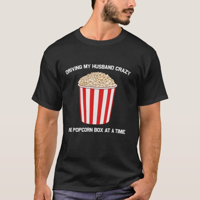 Camiseta Engraçado Presente De Pipoca Para Mulher Comida De (Frente)
