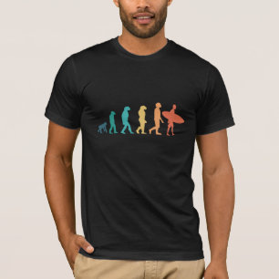 Camiseta Engraçado Presente de Surfe na Evolução Humana par