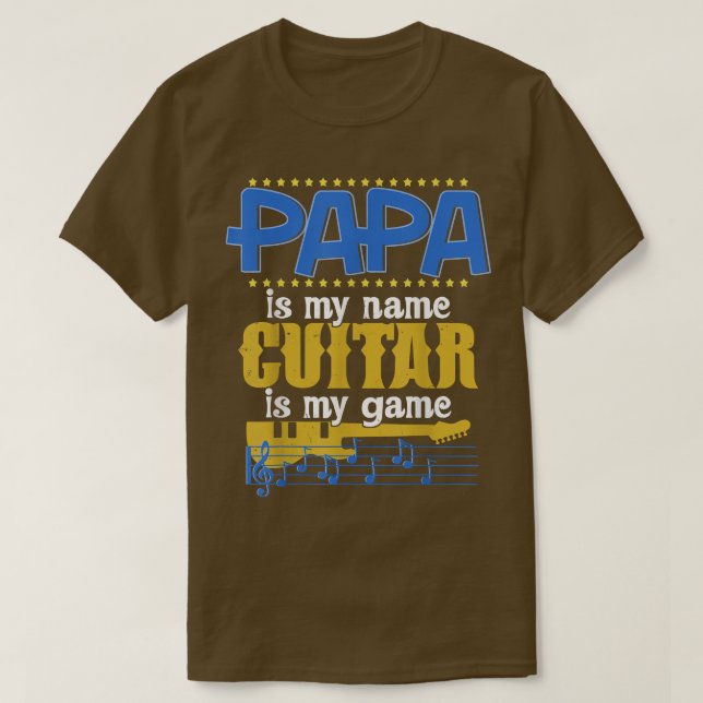 Camiseta Engraçado Presente de Violão para o Dia de os pais (Frente do Design)