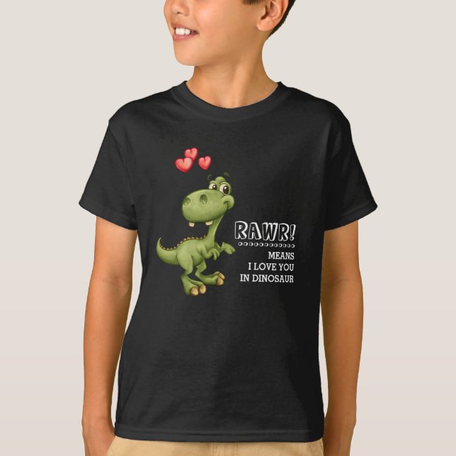 Camiseta Engraçado Presente no Dia de os namorados Dinossau (Frente)