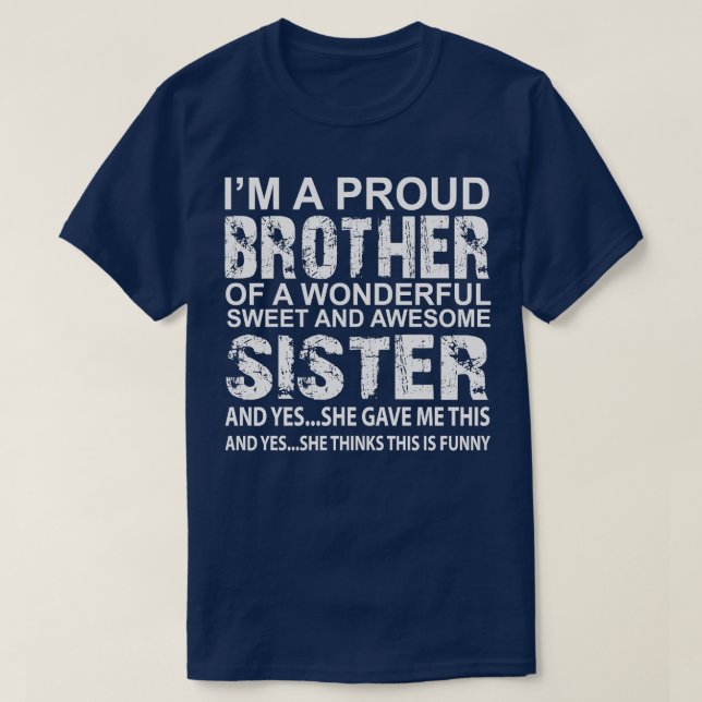 Camiseta Engraçado presente para Irmão da Irmã Incrível Bir (Frente do Design)