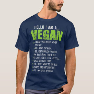 Camiseta Engraçado Presente Sarcástico Vegetariano, Olá, so