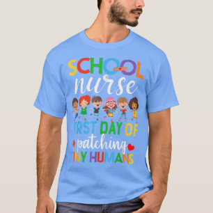 Camiseta Engraçado Primeiro Dia De Patches De Pequenos Huma