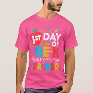 Camiseta Engraçado Primeiro Dia De Rezar Por Meu Professor