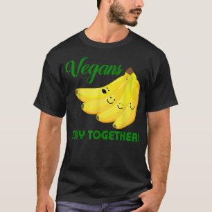 Camiseta Engraçado Pro-Vegan Fiquem juntos o amante da Bana