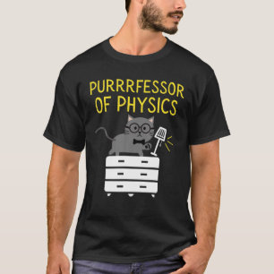 Camiseta Engraçado Professor Cat Purfessor De Física