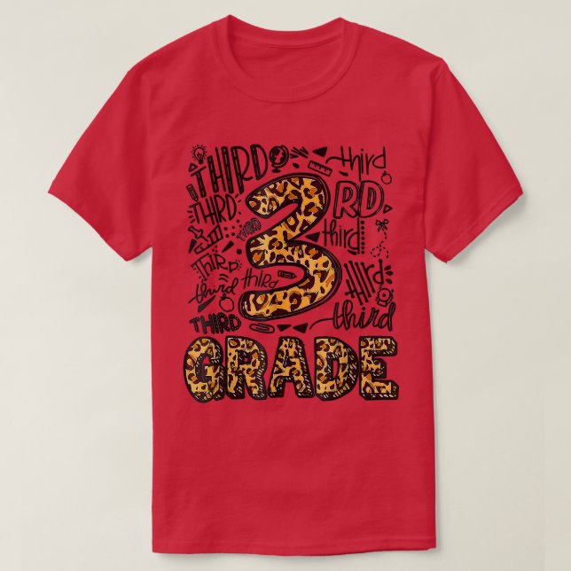 Camiseta Engraçado Professor de Impressão Leopardo da 3ª sé (Frente do Design)