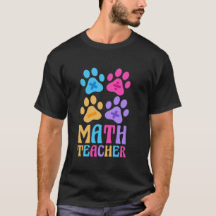 Camiseta Engraçado Professor de Matemática Cães Pata Pet Am