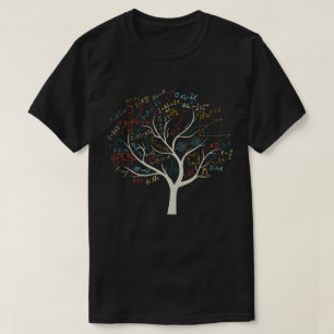 Camiseta Engraçado Professor de Matemática em Árvore de Álg