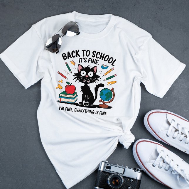 Camiseta Engraçado Professor de volta à Escola Gato Lover G (Criador carregado)