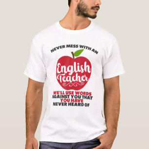 Camiseta Engraçado Professor Inglês Humor Lendo Livros Vo