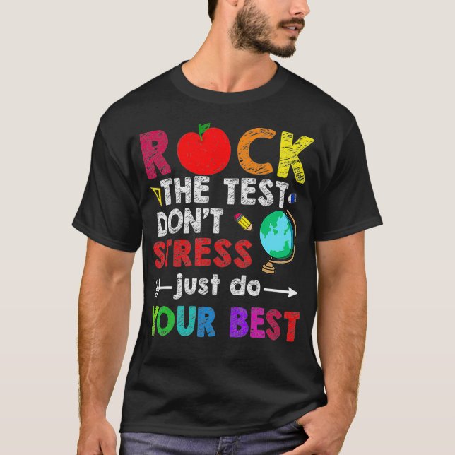 Camiseta Engraçado Professor Que Testa O Ensino De Testes (Frente)