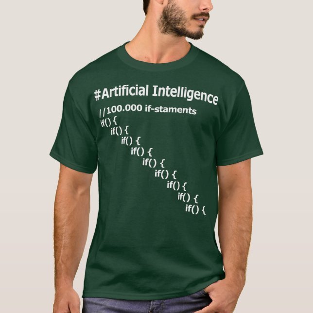 Camiseta Engraçado Programação Artificial de Inteligência (Frente)