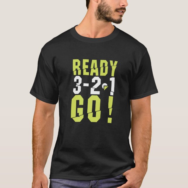 Camiseta Engraçado Pronto Comece A Executar Para Executando (Frente)