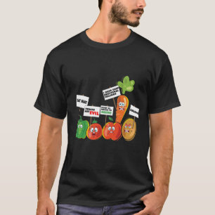 Camiseta Engraçado Protesto de Vegetais Pro Carne Anti-Veg