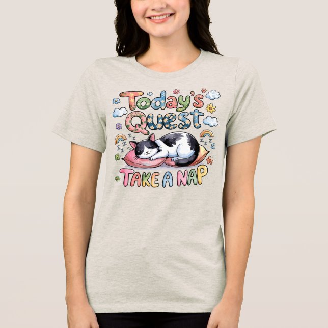 Camiseta 🐱 Engraçado Próxima Busca Tome um Cartoon Gato Na (Frente)