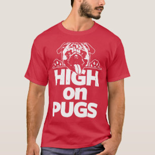 Camiseta Engraçado Pug AntiDrug Slogan Dotado Para Pugs E D