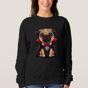 Camiseta Engraçado Pug Dracula Cachorro Vampiro Halloween C