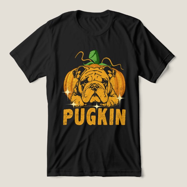 Camiseta Engraçado Pugkin Pug Lover (Design frontal)