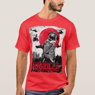 Camiseta Engraçado Pugzilla Pug