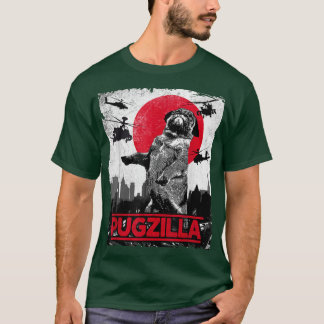 Camiseta Engraçado Pugzilla Pug