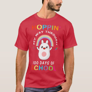 Camiseta Engraçado Pular O Meu Caminho Através De 100 Dias 