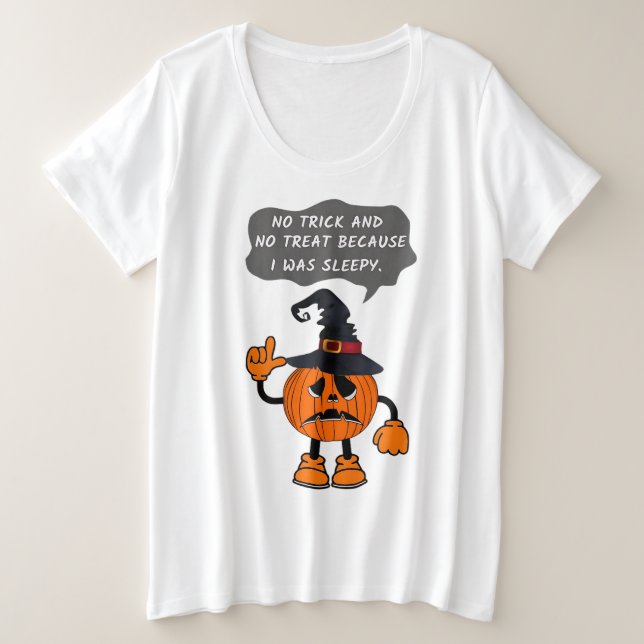 Camiseta Engraçado Pumpkin estava com sono (Frente do Design)