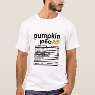 Camiseta Engraçado Pumpkin Pie Nutrition Fact para Ação de