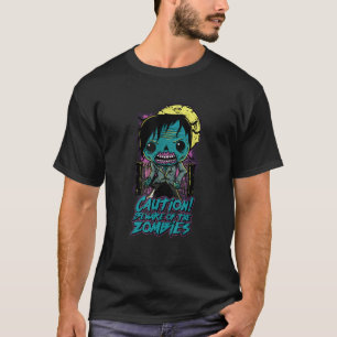 Camiseta Engraçado Pun Beware do Zombie Halloween