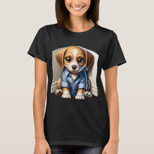 Camiseta Engraçado Puppy triste humor
