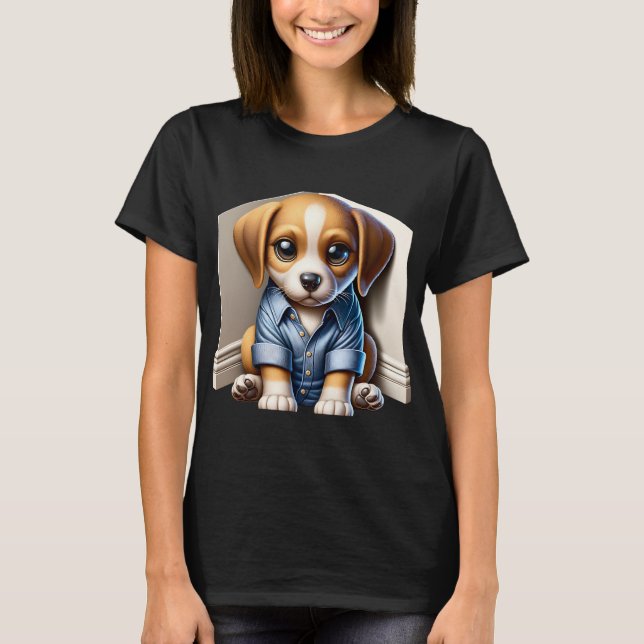 Camiseta Engraçado Puppy triste humor (Frente)