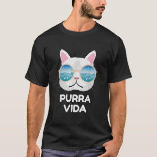 Camiseta Engraçado Pura Vida Cat Ondas de Surf de Surfe na 