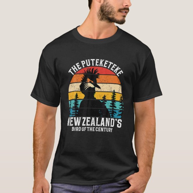 Camiseta Engraçado Puteteke, o pássaro do século na Nova Ze (Frente)