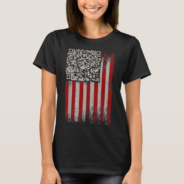 Camiseta Engraçado Qr Trump Dance Code (Frente)