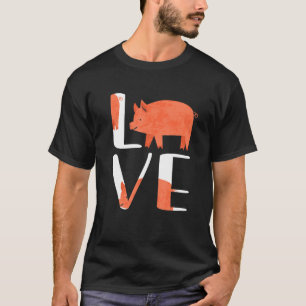 Camiseta Engraçado Que Adoro Porco Fazenda